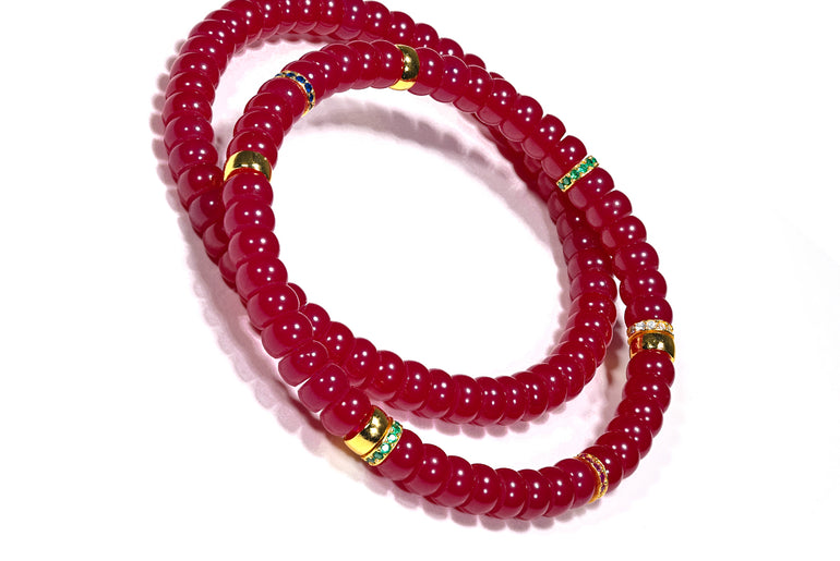 original design ruby bracelet bracelet female niche light luxury high-end sense beaded girlfriend birthday gift
