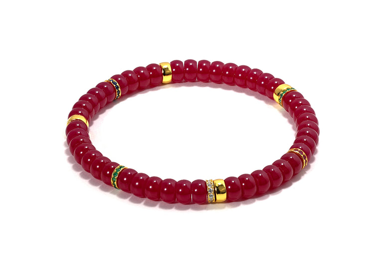 original design ruby bracelet bracelet female niche light luxury high-end sense beaded girlfriend birthday gift