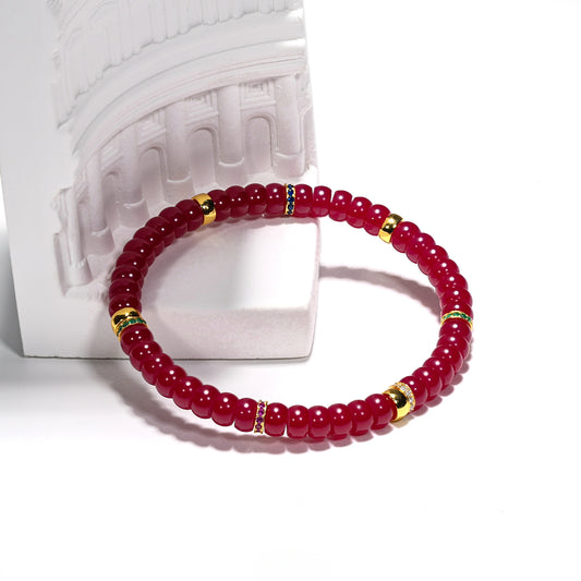 original design ruby bracelet bracelet female niche light luxury high-end sense beaded girlfriend birthday gift