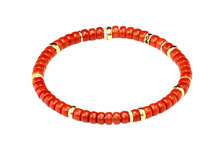 Handmade Red Coral Gemstone Bracelet