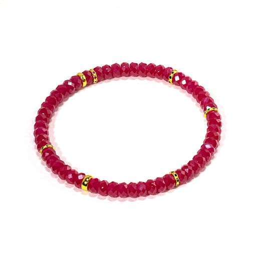 Original Design Ruby Diamond Faceted Diamond Cut Bracelet Bracelet Light Luxury Versatile Niche Noble Elegance