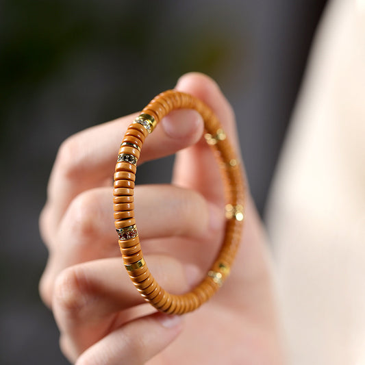 Boutique recommendation! Olive pit Seiko straight cut tablet bead colored diamond bead spacer single circle versatile bracelet stacked bracelet